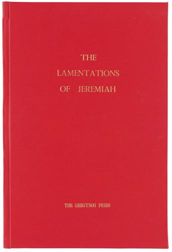 (GREGYNOG PRESS.) Prospectus for The Lamentations of Jeremiah.